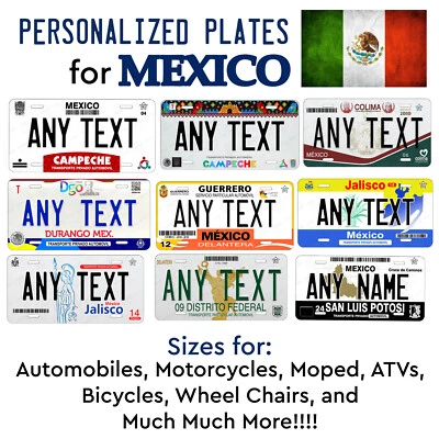 Any Mexico States Custom License Plate Personalized Novelty Auto Car ATV Bike - Image 1 of 4
