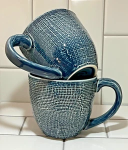 Sango Set of 2 "Kain Blue" 4" Mugs - Picture 1 of 5