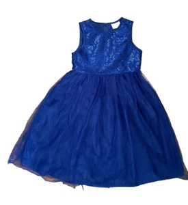CRAZY 8 Girls 5T Navy Blue Sequin Tulle Party Dress - Picture 1 of 10