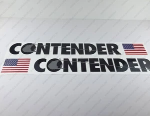 CONTENDER BOAT LOGO USA FLAG BLACK/GRAY DECALS STICKERS 32" x 3.8" 2pcs. - Picture 1 of 6