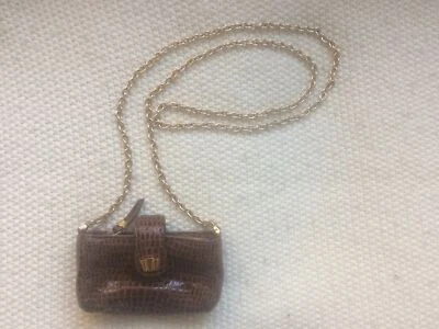 "Mini bolsa de maquillaje para teléfono Henri Bendel sobre el hombro cocodrilo 5""x3""" Foto 1 de 4