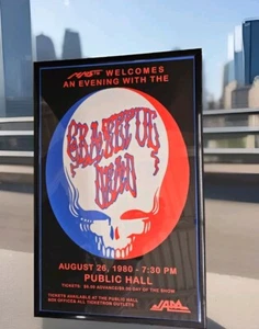 Póster de concierto enmarcado Grateful Dead 1980, Cleveland OH - Imagen 1 de 3