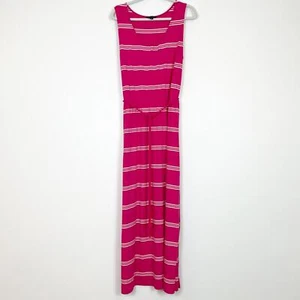 Land's End Sleeveless Maxi Dress Elastic Waist Pink Women's Large 14/16 - Picture 1 of 10