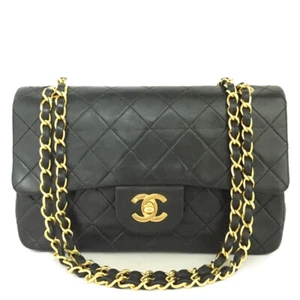 CHANEL Double Flap 23 Quilted CC Lambskin w/Chain Shoulder Bag Black/2BA4490 - Picture 1 of 12