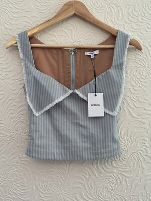 Корсет MIAOU Tess топ в полоску ковбойский вестерн потертые края размер XXS/размер 4 новый с ценниками - Изображение 1 из 4