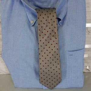 BERT PULITZER Neck Tie Mens Gray Light Silver Paisley Silk Suit Micro Repeat - Picture 1 of 7