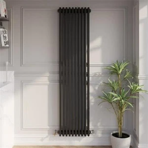 Radiatore tradizionale verticale Colosseo tripla barra colonna nero - 1800 x 470 mm - Foto 1 di 8