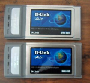 2 D-Link Air DWL-650 802.11b Cardbus PCMCIA Wireless Adapters Free US Shipping