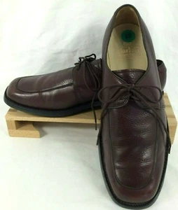 Barker Brown Leather Oxford Lace up Square Toe Shoes Men US 12 UK 11 Vtg NEW - Picture 1 of 12