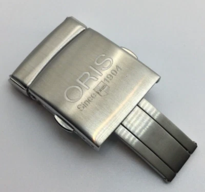 NOS 20MM BUCKLE FOR ORIS RUBBER DIVER STRAP BAND AQUIS  SILVER - Image 1 of 4