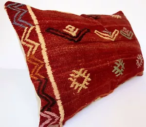 Almohada kilim 31X19, almohada bordada, almohada vintage, almohada lumbar, almohada sofá - Imagen 1 de 11