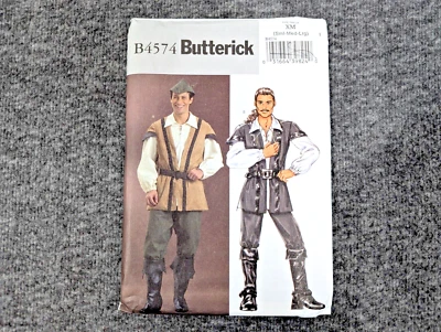 Butterick Pattern 4574 Robin Hood Musketeer Mens Costume S M LG Halloween - Image 1 of 3