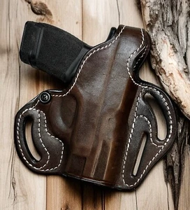 TAGUA Right Hand OWB Thumb Break Belt Holster Dark Brown Leather - Choose - Picture 1 of 10