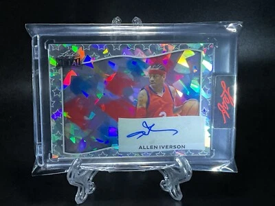2025 leaf independence day - Allen Iverson /4 - ice cream crystal auto # BA-AI1 - Image 1 of 3