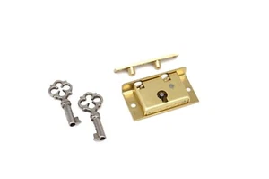 Half Mortise Lock Chest Jewelry Humidor Box Lock Cabinet Lock Solid Brass 2 Keys - Picture 1 of 4