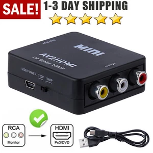 RCA AV to HDMI HD Converter Composite CVBS Audio Video Adapter Wii NES SNES - Picture 1 of 11