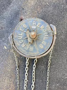 CLASSIC VINTAGE 1 Ton CHISOLM MOORE HERCULES MANUAL CHAIN HOIST UPS Free Ship - Picture 1 of 7
