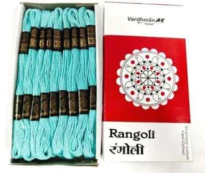 Rangoli Threads Cross Stitch Thread Stranded Cotton Floss Hand Embroidery Blue - Picture 1 of 3