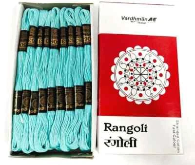 Rangoli Threads Cross Stitch Thread Stranded Cotton Floss Hand Embroidery Blue - Image 1 of 3