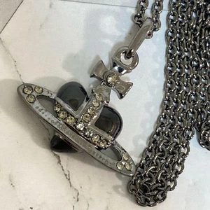 Vivienne Westwood Diamante Necklace Gunmetal - Picture 1 of 7