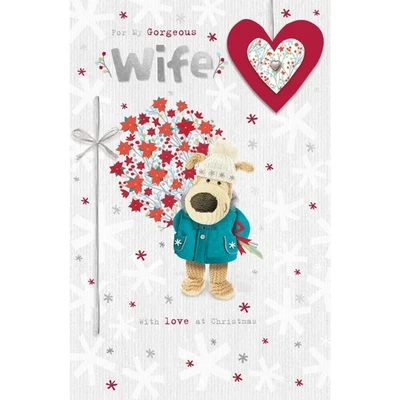 Boofle Gorgeous Amazing Wife Christmas Card Embellished Cute Xmas Greeting Cards