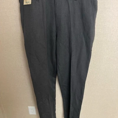 Caribbean Charcoal Dress Pants for Men 38x34 linen cotton - Image 1 of 4