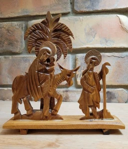 Handgeschnitztes schönes Olivenholz, Heilige Familie, Regal Sitter Weihnachten/Jederzeit. - Bild 1 von 10