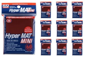 KMC Hyper Mat Mini Yu-Gi-Oh Size Sleeves - Hyper Matte Red [10 packs] - Picture 1 of 1