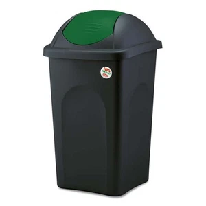 Cubo de Basura Inclinación Negro/Verde 30 Lt Stefanplast Reciclaje - Imagen 1 de 2