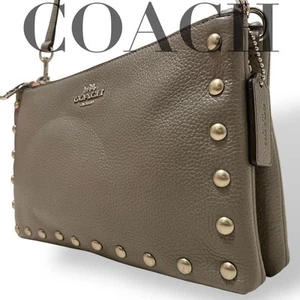 Bolso de Hombro Coach Fiesta Cuero Tachuelas Accesorios de Carro Bandolera - Imagen 1 de 16