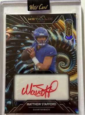 🔥 Matt Stafford Auto 2025 Mega Fractal TRUE 1/1 Color Match Multi-Case Hit! 🔥 - Image 1 of 2