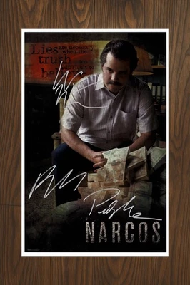 Póster de película firmado por Narcos 11x17 con certificado de autenticidad - recuerdos auténticos Foto 1 de 2