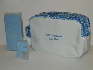 Dolce & Gabbana LIGHT BLUE Set 3.3 oz EDT, Collectible Mini .15 oz & Case NEW - Picture 1 of 4