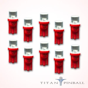 (10 Pack) - 6.3 Volt LED Bulb Flat Top 555 Base (T10) Pinball - RED - Picture 1 of 11