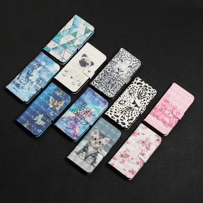 For iPhone 11 12 Pro Max 13 14 3D PU Leather Flip Wallet Stand Phone Case Cover - Image 1 of 4