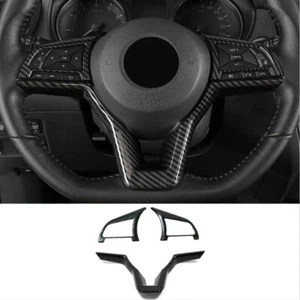 3pcs Carbon Fiber Interior Steering Wheel Trim For 2020-2025 Nissan Versa - Picture 1 of 5