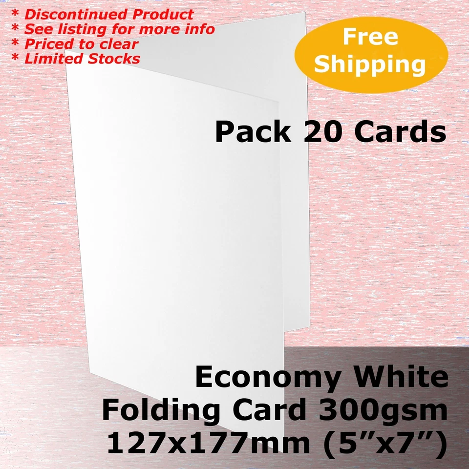20 Scored 5x7 Folding White Smooth Card 300gsm folds to 127x177mm #H55A20 #DGLH - image 1 of 4