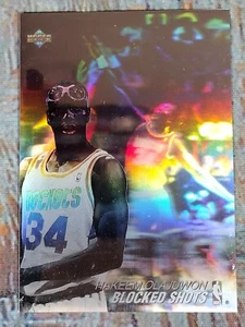 Hakeem Olajuwon Rockets 1992 Upper Deck Blocked Shots - MISS PRINT BLANK BACK - Picture 1 of 5