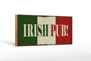 Holzschild Hinweis 27x10 cm Irish Pub Kneipe Alkohol Deko Schild wooden sign - Picture 1 of 5