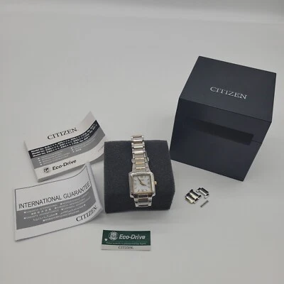 CITIZEN Eco-Drive mens watch Two-Tone SS Sapphire Crystal WR Square Face - Image 1 of 4