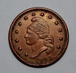 RARE! 1863 Army & Navy Civil War Token in AU/UNC/MS Condition - Picture 1 of 5
