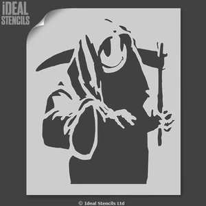 Plantilla Banksy Grim Reaper decoración del hogar arte pintura artesanal - Plantillas ideales Ltd - Imagen 1 de 7