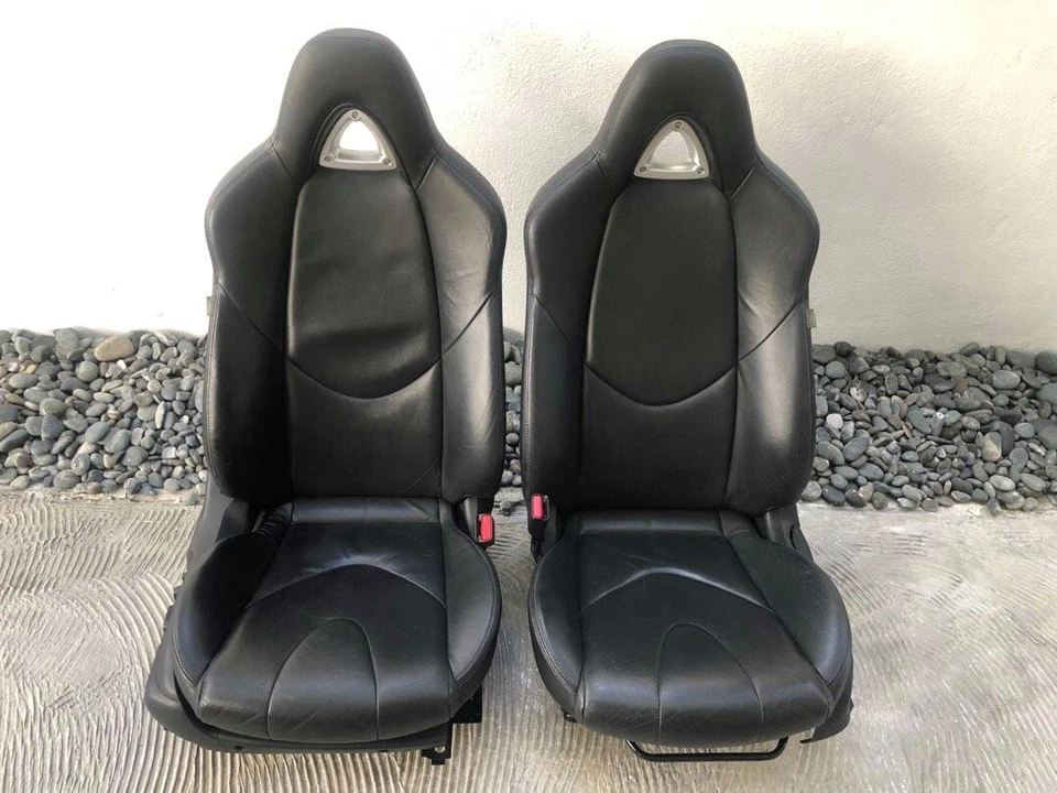 Полностью черные чехлы на спортивные сиденья из синтетической кожи подходят для Mazda RX-8 2003-2011 годов выпуска - Изображение 1 из 1