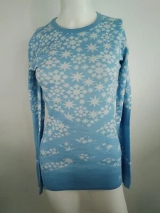 SmartWool Women Intraknit Thermal Merino Pattern Crew Blue Medium 16412-P07 - Picture 1 of 9