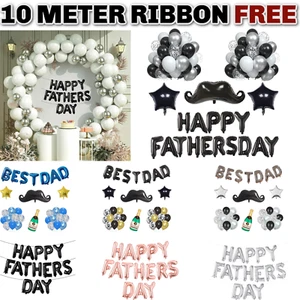 16" HAPPY FATHERS DAY Best DAD Foil BALLOONS Self INFLATING Party DECORATION UK - Picture 1 of 31