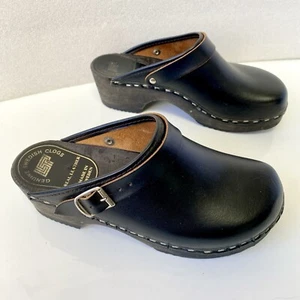 Genuine Swedish Clogs Vintage Made In Sweden Size US Women’s Size 4 Buckle Cute! - Picture 1 of 11