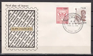 FILIPPINE 1988 - Jose Rizal 1986, YMCA Soprastampato in nero 3p su 3p60 - FDC - Foto 1 di 1