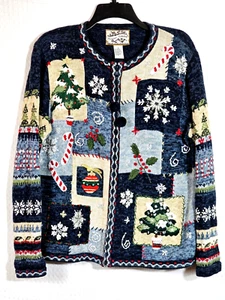 Cárdigan de Navidad tejido con cremallera de colección reliquia talla pequeña - Imagen 1 de 8