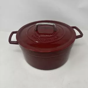 Martha Stewart Burnt Red Enamel 6 Qt Cast Iron Dutch Oven w/ Lid (Unused) - Picture 1 of 6
