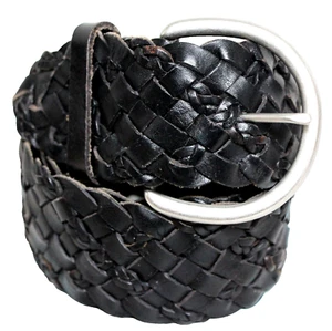 BRAIDED DARK BROWN GENUINE LEATHER 2"Wd CORSET CASUAL WOMEN'S BELT Sz S/M (G75 - Picture 1 of 8